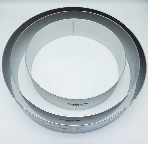 I ENJOY+ Cake Ring, Stainless Steel,3PCS Mousse Ring Mould，Cake Tin Crumpet Rings,Kitchen Baking Mould for Dessert,7/9/10 inch Round