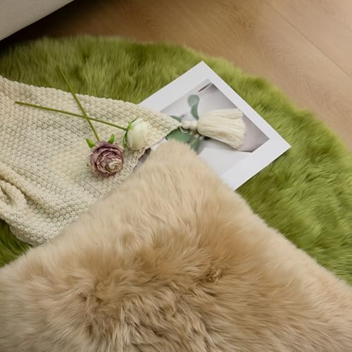 AGFNGE Luxury Soft Fur Sheepskin Fleece Cushion Cover Pillowcase Decorative Throw Pillows Covers, No Pillow Insert, 1pc (Khaki Camel, 18×18)