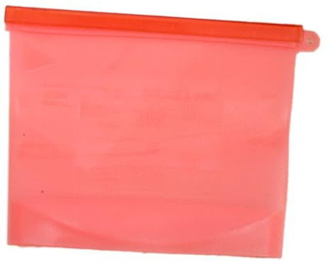 Wambere 3 Stück Silikon Frischhaltebeutel Silikonbeutel Wiederverwendbar Aufbewahrungsbeutel Lebensmittel Silikon Lebensmittelbeutel für Küche Obst Gemüse Fleisch Snack Milch Brot,Rot,500ml