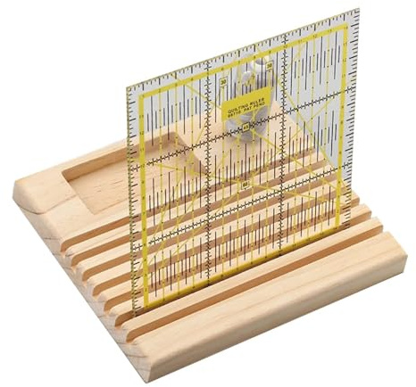 Quilt-Lineal-Organizer | -Werkzeug für Spulenhalter aus | 18 x 15 cm Quilting Ruler Holder Wood Spools Rack für Nählineal, Büros,