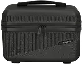 travelite Handbagage 4 hjul, svart, Beautycase 36 cm, Hårt skönhetsfodral