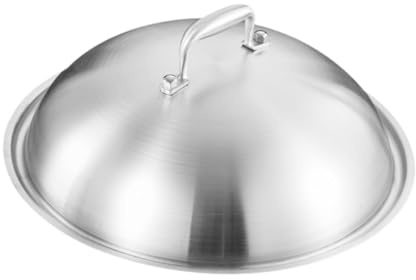 Fenteer 316 Stainless Steel Pot Lid for Indoor or Outdoor Cooking Rust Resistant Universal Heavy Duty Round Wok Cover Steam Pot Lid, 28cm Outer Dia