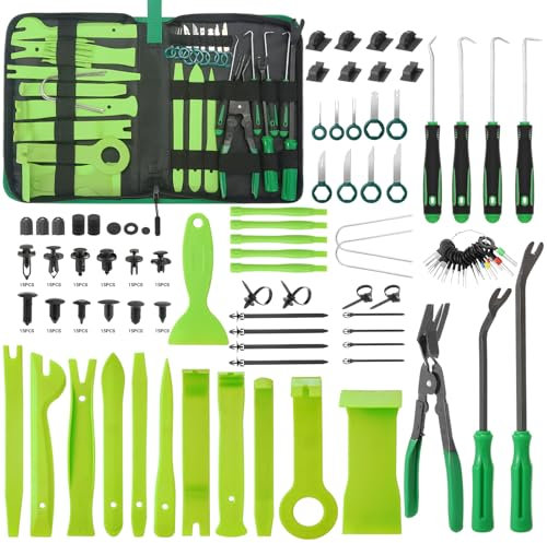 Uolor 415Pcs Trim Removal Tool, Car Panel Door Radio Removal Kit, Auto Push Pin Bumper Retainer Clip Set, Fastener Terminal Remover Tool Adhesive Cable Clips Auto Clip Pliers