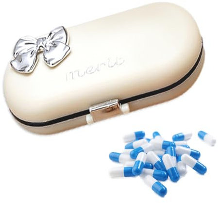 Portapillole - Organizer da viaggio, Portapillole tascabile | Graziosa scatola portatile, 4-6 scomparti, Portamedicinali da borsetta, divisore per compresse, Portaintegratori, Portaolio di feg