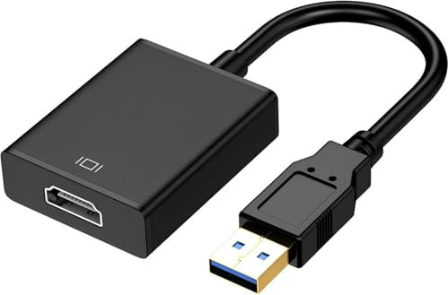 USB to HDMI Adapter,1080P USB 3.0/2.0 to HDMI Adapter Full HD Multi-Display Video Audio Graphics Cable Output Multiple Monitors Compatible with Windows 7/8/8.1/10/11/XP for PC Laptop Projector HDTV
