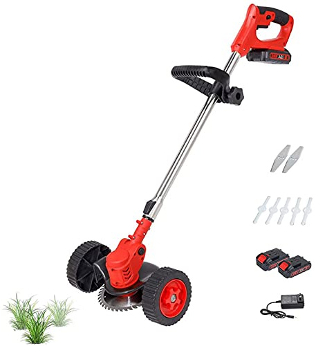 Extracteur de mauvaises herbes électrique 850 W – Outil de jardin portable avec roues pour désherber facilement les pelouses, les patios et les allées – Longue poignée réglable pour nettoyer entre les