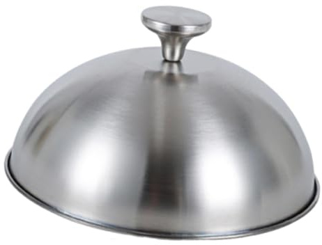FewNvWa Cloche de Cuisson Couvercle pour Gril Dôme pour Fondre Le Fromage Couvercle à Burger et Couvercle à Vapeur en INOX Robuste Appropriée pour La Cuisine, 24 Cm X 12.5 Cm