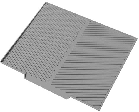 Tappetino in silicone per asciugatura stoviglie - Grande tappetino drenante per cucina, resistente al calore, asciugatura rapida - Tappetino scolapiatti di IYYI (Grey, 20*16'')