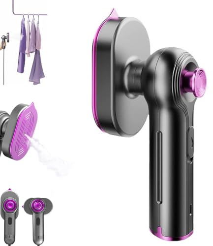 Mini Steam Iron – Crisp Clothes in Minutes, 2-in-1 Steamer Dampfglätter, 8s Schnellaufheizung, Steamer Dampfglätter, Dual-Spannung-Reisebügeleisen, Tragbarer & Handlicher Reisedampfglätter (Grau)