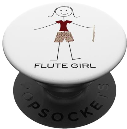 Divertente flauto da donna con flauto PopSockets PopGrip Adesivo