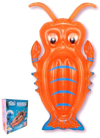 Pool Floats Adult - 63 * 31.5 in Lobster Lounge Ride-On Water Hammock Big Claws Inflatable Lobsters Blow up Pool Float