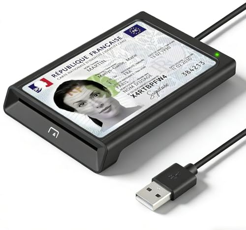 Lector NFC CIE tarjetas de identidad, lector de tarjetas USB con NFC, lector de tarjetas inteligentes / SIM, tarjeta de identificación con chip, AKO, CAC, OWA, DKO, JKO, DCO para Windows, Linux, macOS