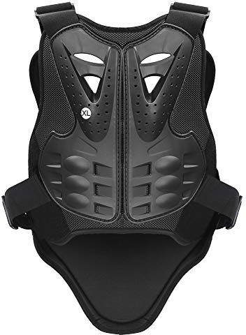 PELLOR Rennsport Weste Wirbelsäule Brustpanzer Schutzausrüstung Radfahren Motorrad WesteSkifahren Reiten Skateboarding Brust Rücken Beschützer Anti-Fall Gear, Schwarz, S