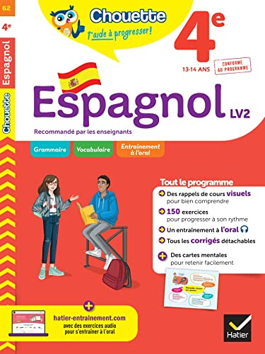 Chouette - Espagnol 4e - LV2 (A1+, A2): cahier de révision et d'entraînement recommandé par les enseignants