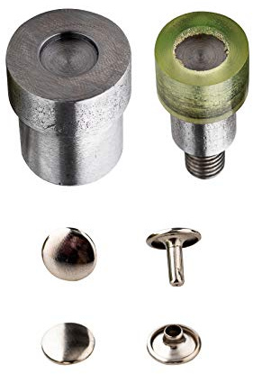 Trimming Shop Doble Tapa Remaches Herramienta de Ajuste Plantilla Set para Universal Mano Verde Máquina Prensa Remachadora Verde Máquina Prensa De Mano, 9mm