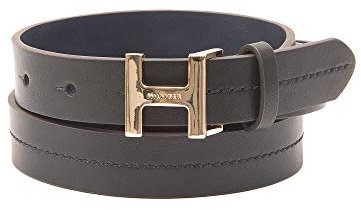 Tommy Hilfiger Damen H Plaque Buckle Skinny Gürtel, Schwarz, L