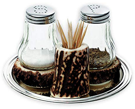Hi Life Living Nature Sal y Pimienta coctelera con Cuerno de Ciervo. Decoracin de la Mesa. 173303