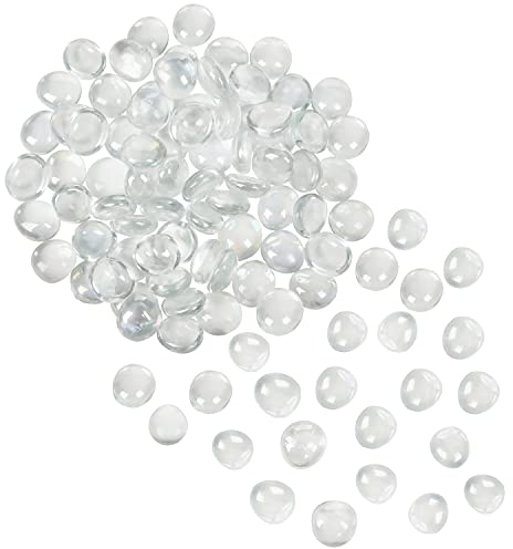 BELLE VOUS Klare Glaskugel (2,25 kg) – Flache Glaskugel 18 mm – dekorative Edelsteine für Hochzeit/Party, Tischdekoration, Deko-Kugel und Aquarium-Dekoration