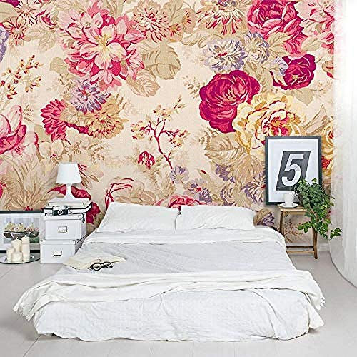 Personalized Wallpaper Vintage Floral Rose Jungle Mural TV Wall Wallpaper Wallpaper Grey Wall Sticker Border self Adhesive Brick Bathroom Silver Bedroom Borders Glitter Kitchen Steamer ro-250cm×175cm