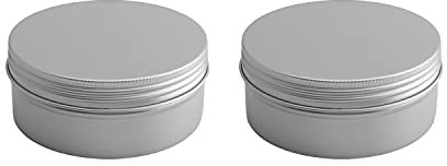 Othmro 250ml Aluminium Tin Jars, 3pcs Round Metal Tins Empty Storage Containers, Makeup Storage Can Candles Jars Tins with Lid for DIY Crafts Travel Storage Silver (250ml/8.3oz)