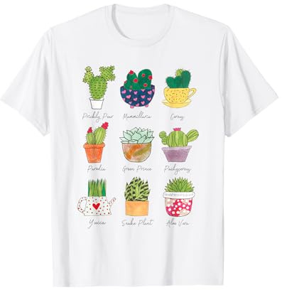 Succulent Cactus Shirt Plant Lover Gardener Pothead Birthday Maglietta