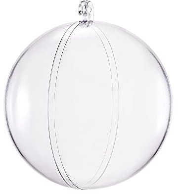 sourcing map 6 x 100 mm transparente Kunststoff-Ornamente-Kugeln