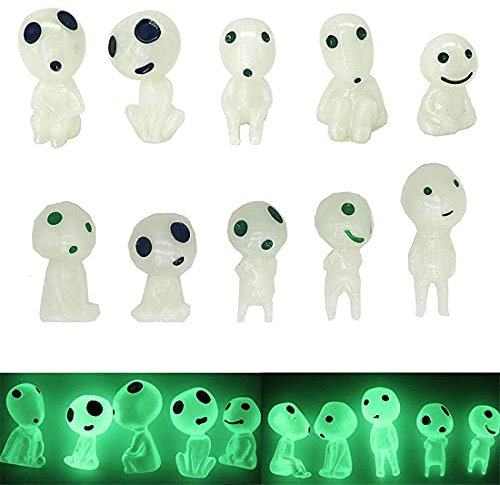 BesDirect 10pcs Luminoso jardín Fantasma Miniatura Figurines, Estatua del jardín con Brillo en la Oscuridad, Árbol de Las Hadas Duendes Adornos para la decoración del jardín del Paisaje Micro