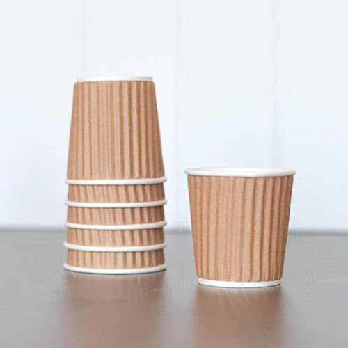 HOT BARGAINS Kraft Paper Coffee Cups 4oz/120ml, Pack of 100, Triple Wall Insulated Hot Drink Cups