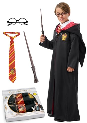 Funidelia | Maskeradset Harry Potter för flicka och pockje Filmer & Serier & Trollkarlar - Maskeraddräkt för barn och roliga tillbehör för fester, karneval och Halloween - Storlek 122-134 cm