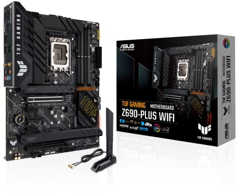 ASUS TUF Gaming Z690-PLUS WiFi Mainboard Sockel Intel LGA 1700 (Intel Z690, ATX, PCIe 5.0, DDR4, 4X M.2, SATA 6Gbit/s, Thunderbolt 4, Aura Sync, WiFi 6E und Intel 2,5 Gb Ethernet)