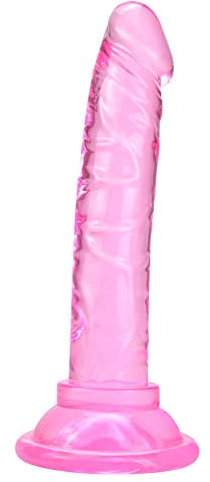 SXOVO Butt Plug Dildo Anal Plug con Base Forte Sucker Strap On Harness Strap-On Dildos per Principianti Soft Easy Bend TPR (Strap non incluso) (Rosa)