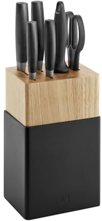 ZWILLING Now S Messerblockset 7-tlg, Schwarz Küchenmesser Gemüsemesser Fleischmesser Kochmesser