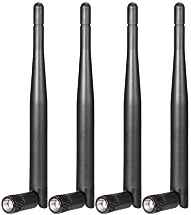 Bingfu Dual Band WiFi Aerial Antenna 2.4GHz 5GHz 5.8GHz 3dBi RP-SMA Male Antenna Replacement (4-Pack) Compatible with WiFi Router Hotspot Network Card USB Adapter Video Surveillance Monitor