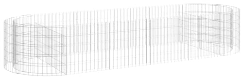 vidaXL Gabion Raised Bed - Galvanised Iron - Versatile Garden Planter - proof and Weather- Outdoor Accessory - Durable Construction - Silver