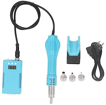 Digitales Heißluftpistolen-Set, LCD-Display, 700 W, Tragbare Mini-Schrumpfschlauchpistole, 100–480 °C, Verstellbar, mit 3-teiliger Düse für Elektronisches Löten, Handy-Reparatur (EU-Stecker 220V 8A)