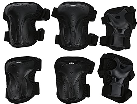 Gomitiere Protezioni, Protezioni Per Pattini, Cuscinetti Per Pattinaggio, 6 Pezzi/set Kit di Protezioni Per Skateboard Per Adulti Ginocchiere Gomitiere Protezioni Per Polsi Set Per Pattini a Rotelle C