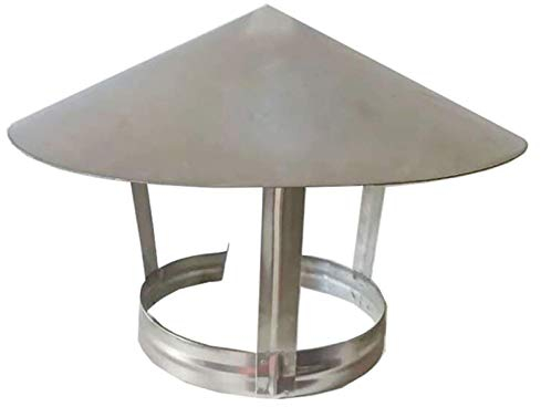 Schornsteinhaube, Edelstahlrohr Regenschutz Schutzkappe Ending Heizofen Auspuffrohr Schornstein Regenhaube Dachhaube für Kanalbelüftung Verstellbarer Kopfbügel, Reifen 110 mm Hut 300 mm (Hoop 110 mm