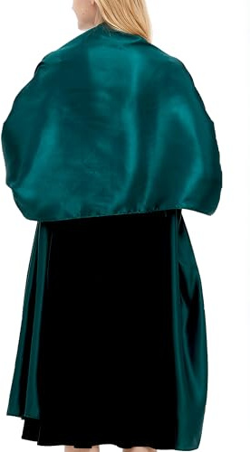 Schals und Wraps für Damen Abendkleider Satin Schal Extra lange Hochzeit Braut Party Bright Stole,Dunkelgrün