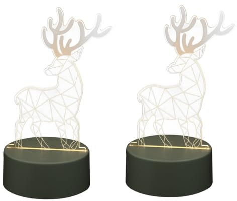 OSALADI 2stücke Kreative Lampe Überraschende Reh Nachtlicht Dekoration Für Schreibtisch Usb Batteriebetrieb Warmes Gelbes Licht Für Zuhause Partys Und Feiertage