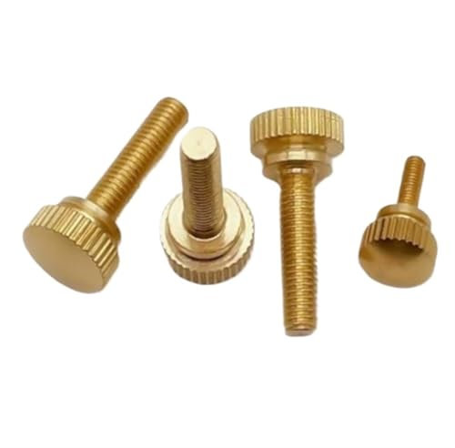 OZDYT 10 Stück M3 M4 M5 M6 Handfest anziehende Messing-Rändelschrauben Kupferdreh-Rändelschrauben Computer-Gehäuseschraube Daumenschraube(10mm,M5)