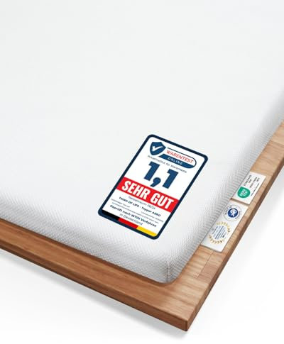 Topper 70x200cm AERO, Oekotex Zertifiziert, Memory Foam Matratzentopper 70x200, Atmungsaktiver Mesh-Bezug, Gummizug für festen Halt, Designed in Germany, Made in Europe, Matratzen-Auflage mit 5 cm