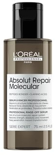 L'Oréal Professionnel Serum für strukturgeschädigtes Haar, Zur molekularen Tiefenreparatur, Mit 2% Peptidbondern und 5 Aminosäuren, Serie Expert, Absolut Repair Molecular Rinse-Off Serum, 75 ml