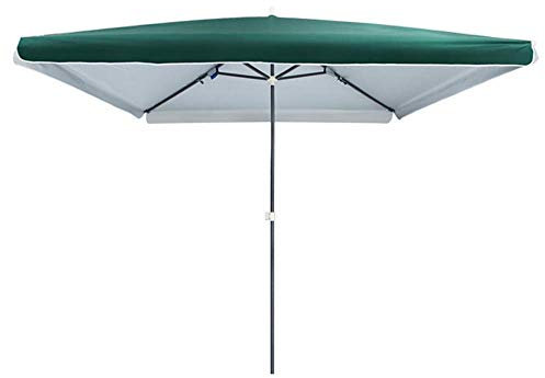 CRBUDY Ombrellone Grande | Quadrato 2x2m | Sunny Rain Doppio Uso - Ombrellone da Mercato Esterno - per Terrazza/Giardino/Balcone/Campeggio | Altezza 190 Cm | - Senza Base (Verde 2x2m)