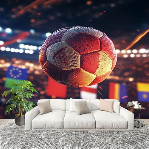 Dormitorio Papel Pintado Tema de FúTbol de Estadio Pared Panorámico 400x280 cm Alta DefinicióN Fotomurales No Tejido, Póster Gigante de Pared Personalizado 3D Para Salón Fotomurales