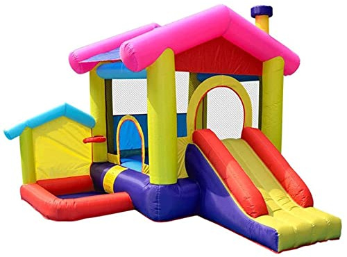 IXMLDAXD Castillo Inflable， Castillo Hinchable de Primera Calidad, casa Inflable for Rebote, Juguetes pequeños for Interiores y Exteriores, Castillo Inflable Travieso