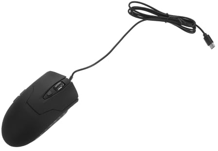 Veemoon Souris Filaire USB C à 6 Boutons, LED, Ergonomique, Noir | Clic Silencieux, 800 1200 1600 2400 Dpi, Câble 1, 5m, Usage Tablette Smartphone