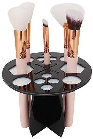 YUMILI Bürstentrockner, Make Up Pinsel Halter und Trockner - Acryl Bürstenhalter Mit 14 Löchern, Kosmetikpinselhalter Ständer Zum Trocknen von De Brochas De Maquillaje für Home & Kosmetikstudios