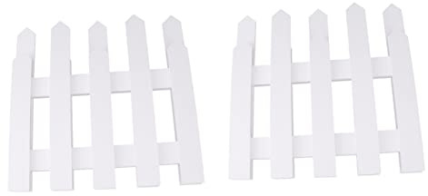 HEMOTON Valla de Madera para Jardín y Césped, Set de 2 Piezas, 1,2 Metros, Adecuado para Uso Navideño y Protección Exterior