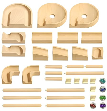 Duroecsain Murmelrennen, lustige Lernspiele aus Holz | Bausteine Labyrinth mit Kugeln, Lernspielzeug für Entwicklung, Interaktion, Haus, Kindergarten, Geburtstag