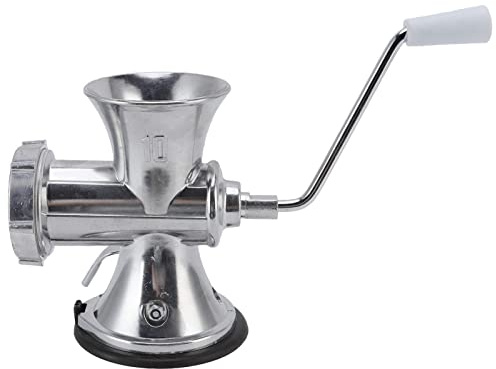 ZAWELIYO Picadora de Carne Manual, Máquina Picadora de Carne con Ventosa de Aleación de Aluminio para Cocina Casera, Plateada, Multiusos, Ahorro de Mano de Obra, para Familias y Restaurantes